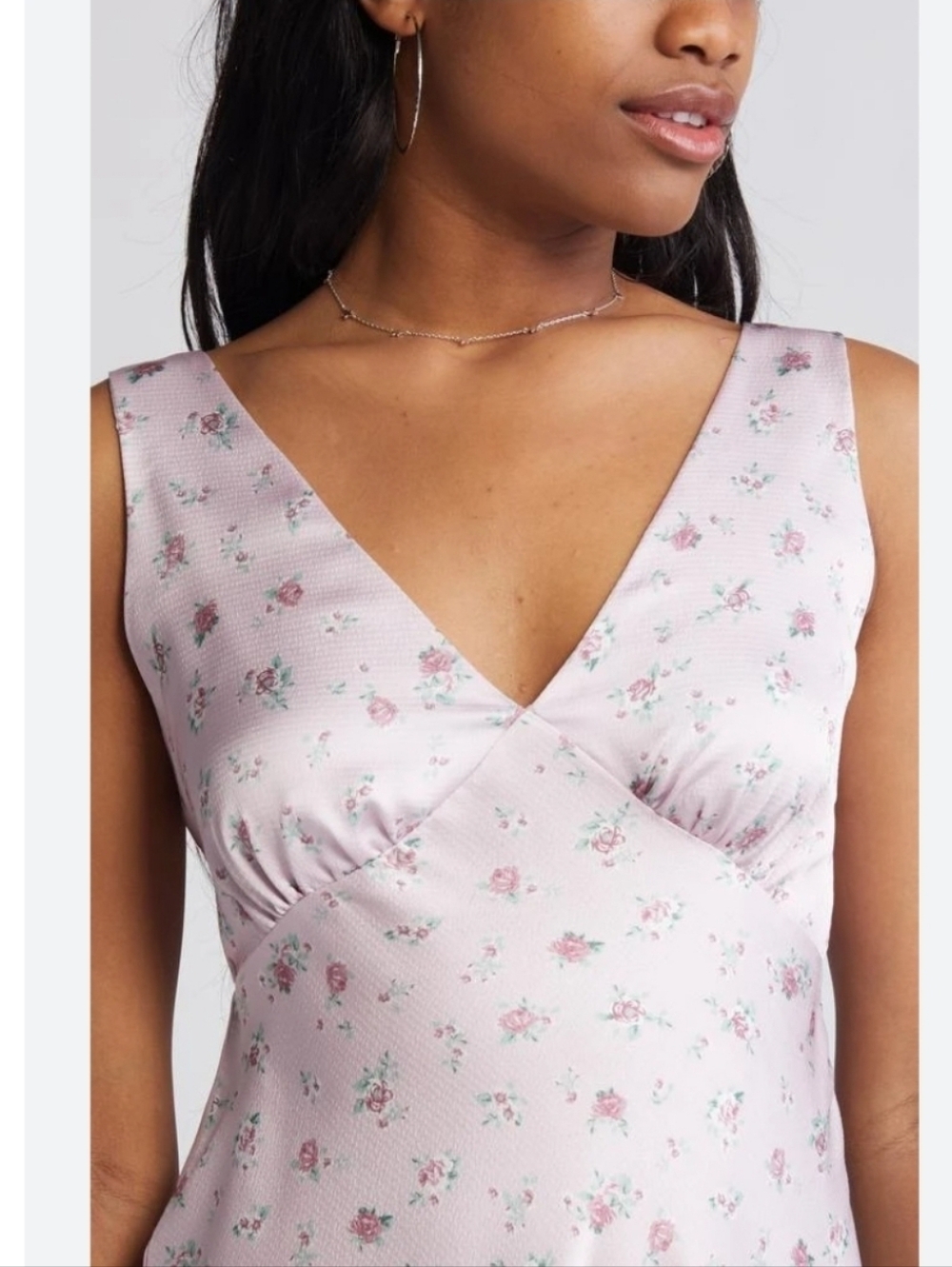 NWT BP NORDSTROM Women's Pink Cake Floral Sleeveless Satin Mini Dress Size XL - Picture 3 of 16